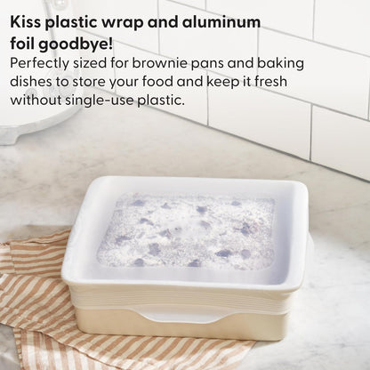 W&P Reusable Silicone Stretch Lid, Set of 6 Circular Lids, Dishwasher Safe, Freezer Safe, LFGB/Premium Materials, Microwave Safe, Clear