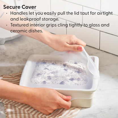 W&P Reusable Silicone Stretch Lid, Set of 6 Circular Lids, Dishwasher Safe, Freezer Safe, LFGB/Premium Materials, Microwave Safe, Clear