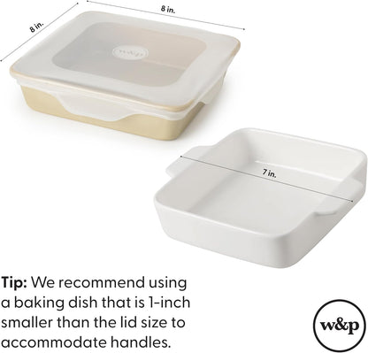 W&P Reusable Silicone Stretch Lid, Set of 6 Circular Lids, Dishwasher Safe, Freezer Safe, LFGB/Premium Materials, Microwave Safe, Clear