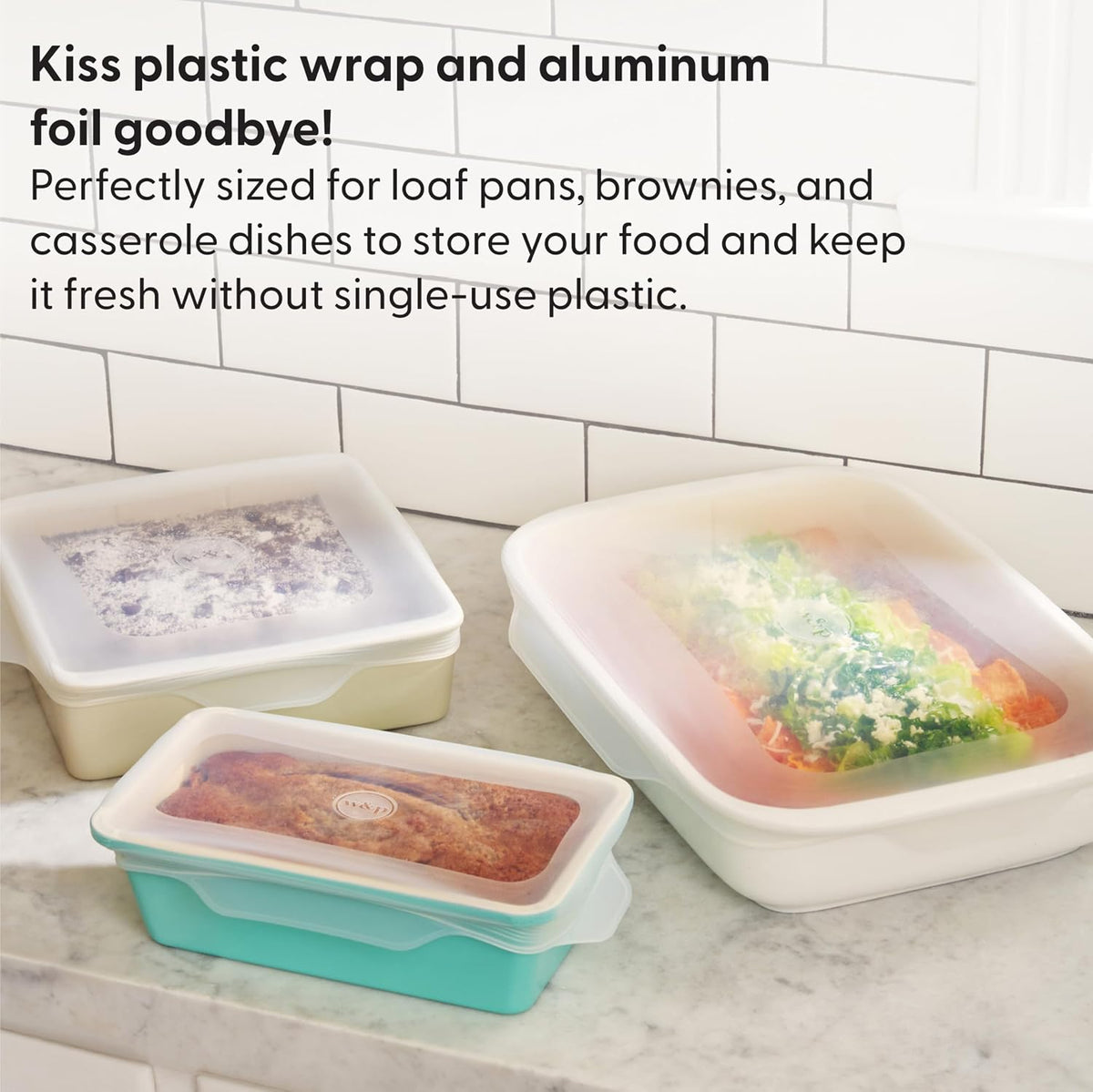 W&P Reusable Silicone Stretch Lid, Set of 6 Circular Lids, Dishwasher Safe, Freezer Safe, LFGB/Premium Materials, Microwave Safe, Clear