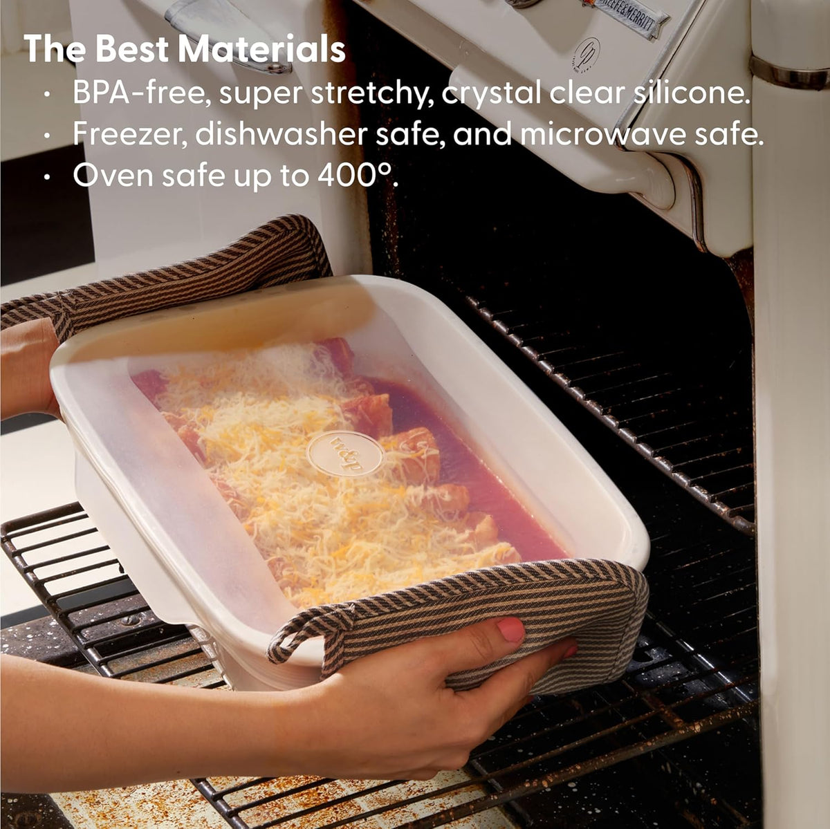 W&P Reusable Silicone Stretch Lid, Set of 6 Circular Lids, Dishwasher Safe, Freezer Safe, LFGB/Premium Materials, Microwave Safe, Clear