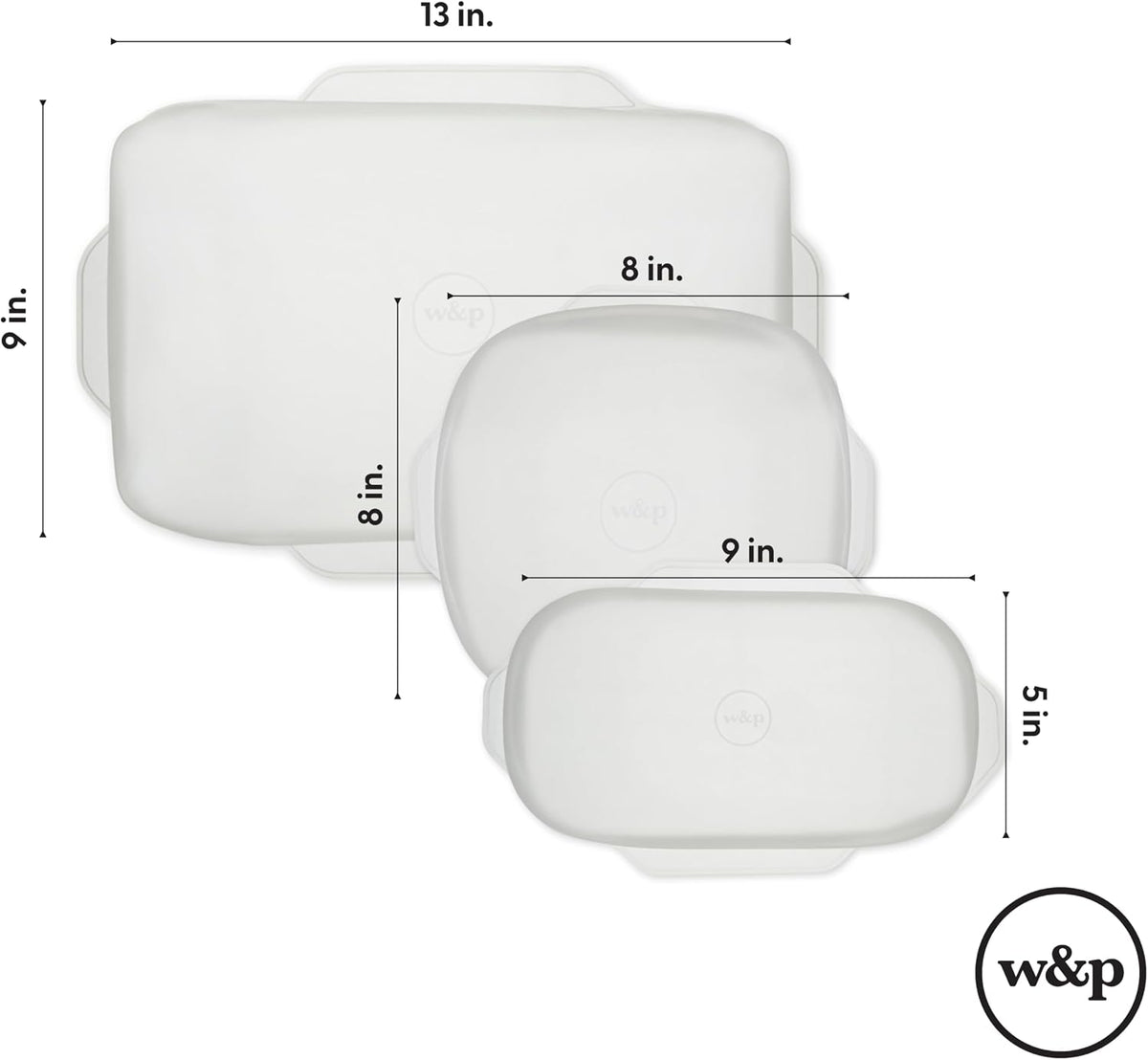 W&P Reusable Silicone Stretch Lid, Set of 6 Circular Lids, Dishwasher Safe, Freezer Safe, LFGB/Premium Materials, Microwave Safe, Clear