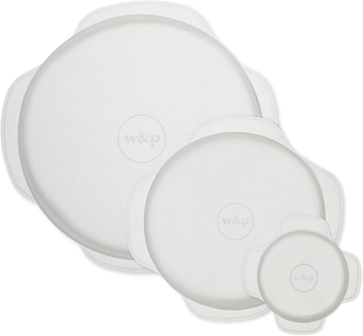 W&P Reusable Silicone Stretch Lid, Set of 6 Circular Lids, Dishwasher Safe, Freezer Safe, LFGB/Premium Materials, Microwave Safe, Clear