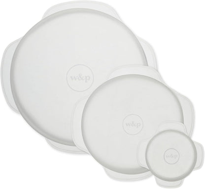 W&P Reusable Silicone Stretch Lid, Set of 6 Circular Lids, Dishwasher Safe, Freezer Safe, LFGB/Premium Materials, Microwave Safe, Clear