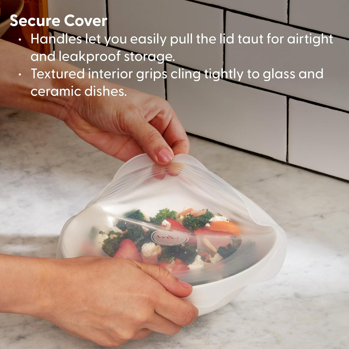 W&P Reusable Silicone Stretch Lid, Set of 6 Circular Lids, Dishwasher Safe, Freezer Safe, LFGB/Premium Materials, Microwave Safe, Clear