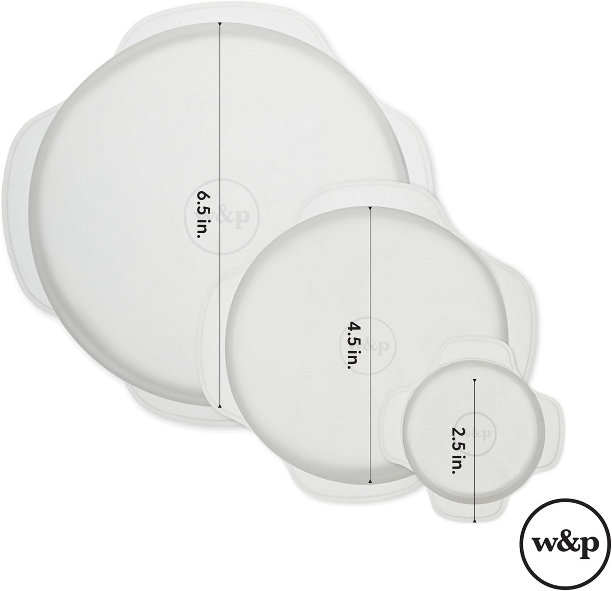 W&P Reusable Silicone Stretch Lid, Set of 6 Circular Lids, Dishwasher Safe, Freezer Safe, LFGB/Premium Materials, Microwave Safe, Clear