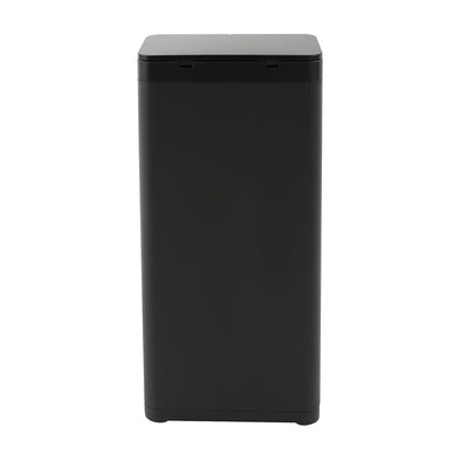 32L/8.45Gal Trash Can, Large Slim Trash Can with Dual Opening Lids Plastic Garbage Can with Push Lid & Pop-Up Lid for Kitchen Living Room Office (White)