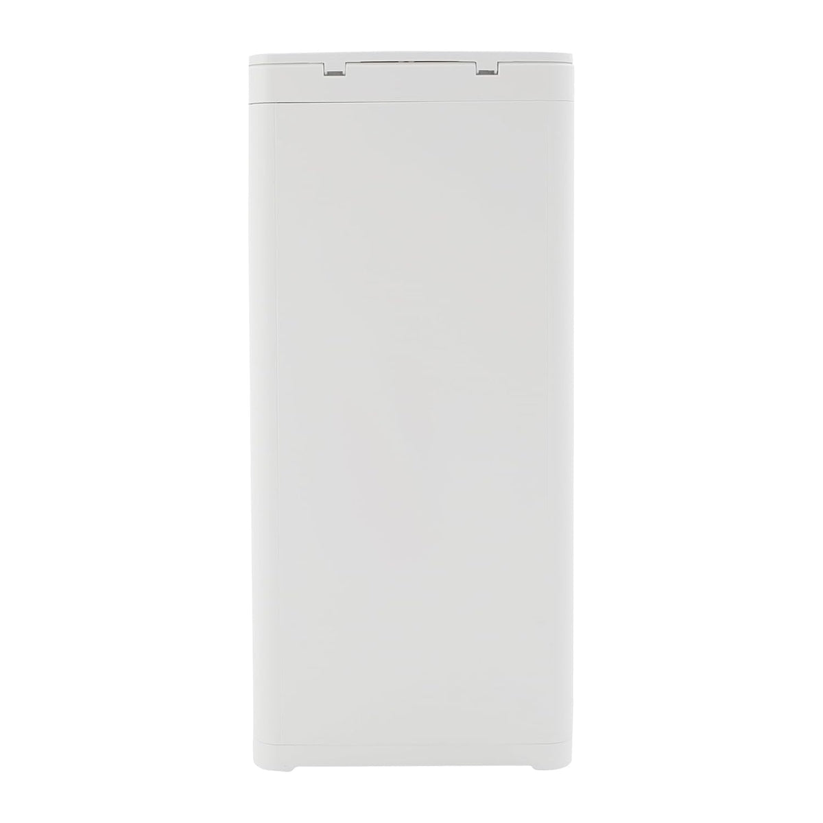 32L/8.45Gal Trash Can, Large Slim Trash Can with Dual Opening Lids Plastic Garbage Can with Push Lid & Pop-Up Lid for Kitchen Living Room Office (White)