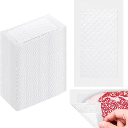 200Pcs Meat Absorbent Pads 4x7 Inch Meat Soaker Pads for for Vacuum Sealer Bags Fish Dry Clean for Kitchen and Shop,60 Grams