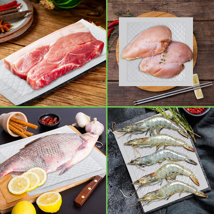 200Pcs Meat Absorbent Pads 4x7 Inch Meat Soaker Pads for for Vacuum Sealer Bags Fish Dry Clean for Kitchen and Shop,60 Grams