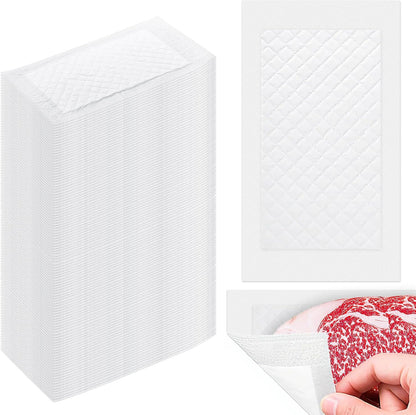 200Pcs Meat Absorbent Pads 4x7 Inch Meat Soaker Pads for for Vacuum Sealer Bags Fish Dry Clean for Kitchen and Shop,60 Grams
