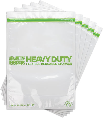 HEAVY DUTY Reusable STAND-UP Bags for Food Storage, USA Made, NO PEVA & BPA FREE, Reusable Freezer Bags, Dishwasher-Safe, Triple Zip, CLEAR 5-mils XXL 2-Gallon 12" x 16" - 5pk