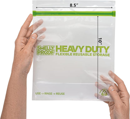 HEAVY DUTY Reusable STAND-UP Bags for Food Storage, USA Made, NO PEVA & BPA FREE, Reusable Freezer Bags, Dishwasher-Safe, Triple Zip, CLEAR 5-mils XXL 2-Gallon 12" x 16" - 5pk