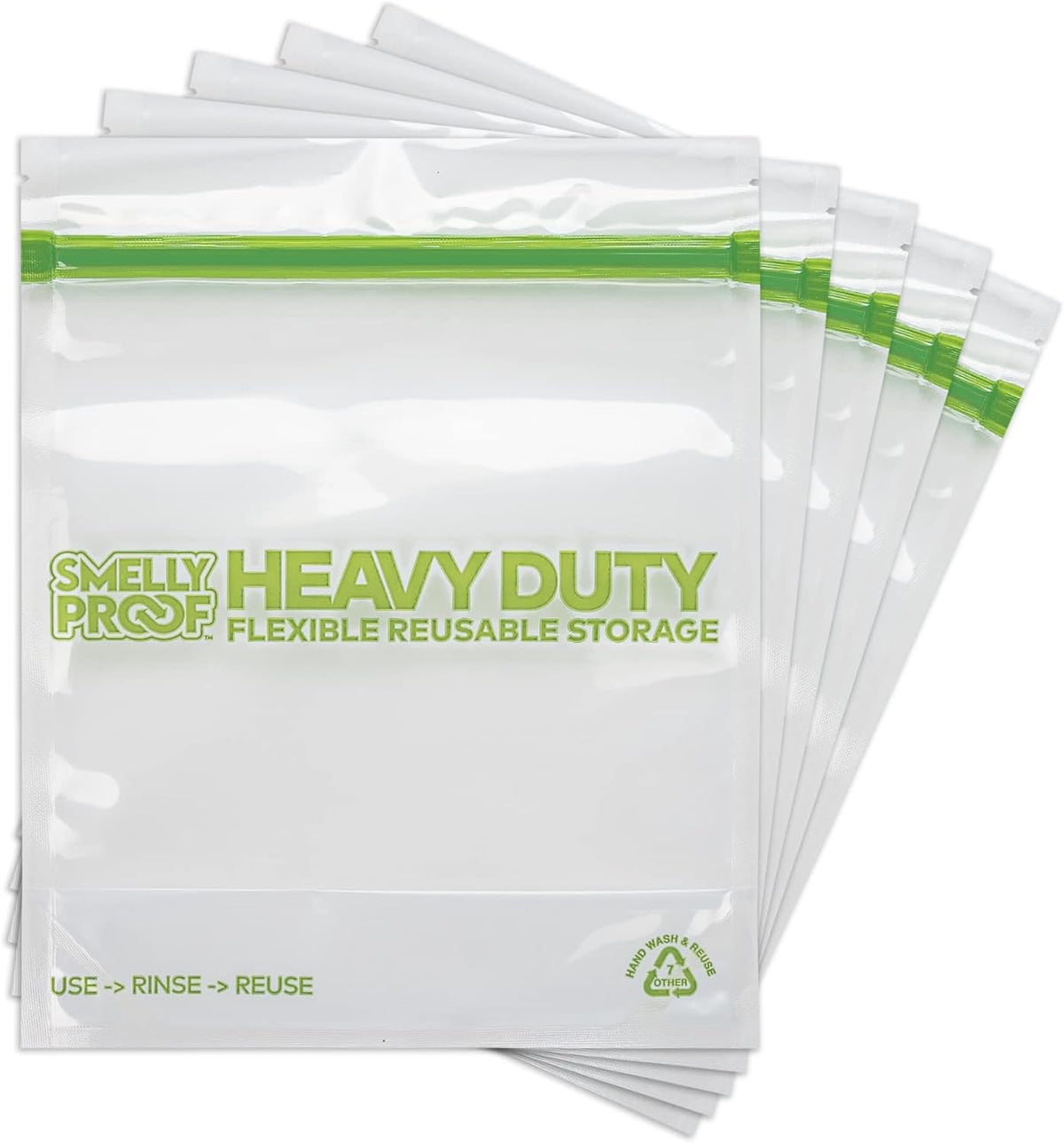 HEAVY DUTY Reusable STAND-UP Bags for Food Storage, USA Made, NO PEVA & BPA FREE, Reusable Freezer Bags, Dishwasher-Safe, Triple Zip, CLEAR 5-mils XXL 2-Gallon 12" x 16" - 5pk