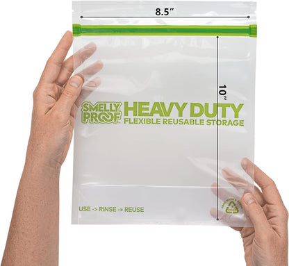 HEAVY DUTY Reusable STAND-UP Bags for Food Storage, USA Made, NO PEVA & BPA FREE, Reusable Freezer Bags, Dishwasher-Safe, Triple Zip, CLEAR 5-mils XXL 2-Gallon 12" x 16" - 5pk