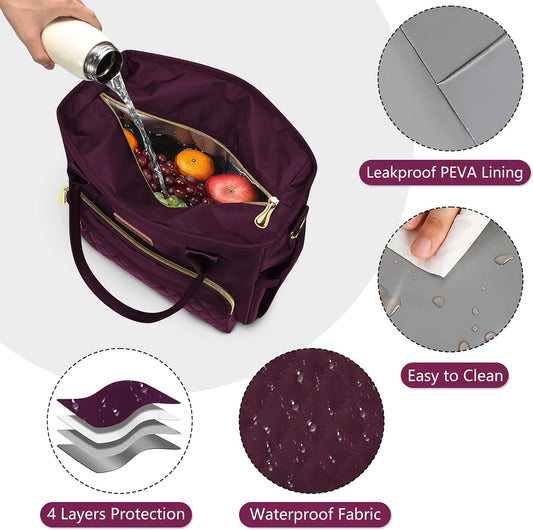 Insulated Lunch Bag Women, Large Tote Lunch Box for Work, 18L