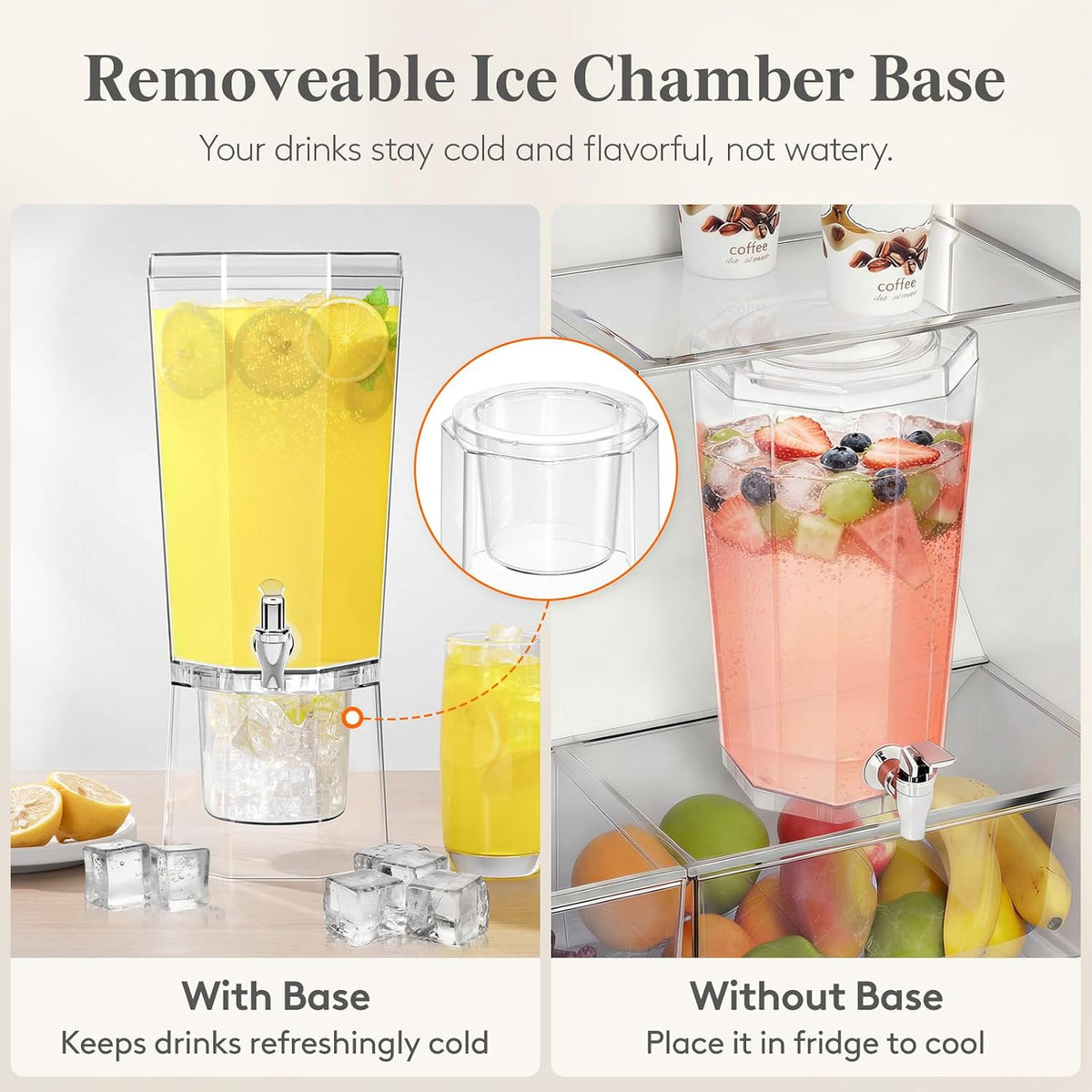 1 Gallon Drink Dispenser for Party with Leak-Proof Spigot, 2 Pcs