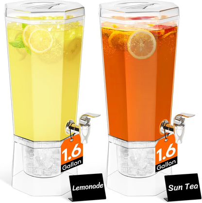 1 Gallon Drink Dispenser for Party with Leak-Proof Spigot, 2 Pcs