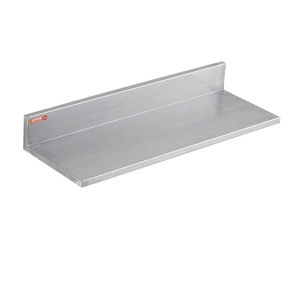 8.6" x 24" -2Pack Stainless Steel Shelf, Wall Mounted Floating Shelving with Backsplash, 44 lbs Load Capacity Commercial Shelves, Heavy Duty Storage Rack for Restaurant, Kitchen, Bar, Home