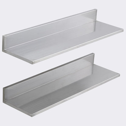 8.6" x 24" -2Pack Stainless Steel Shelf, Wall Mounted Floating Shelving with Backsplash, 44 lbs Load Capacity Commercial Shelves, Heavy Duty Storage Rack for Restaurant, Kitchen, Bar, Home