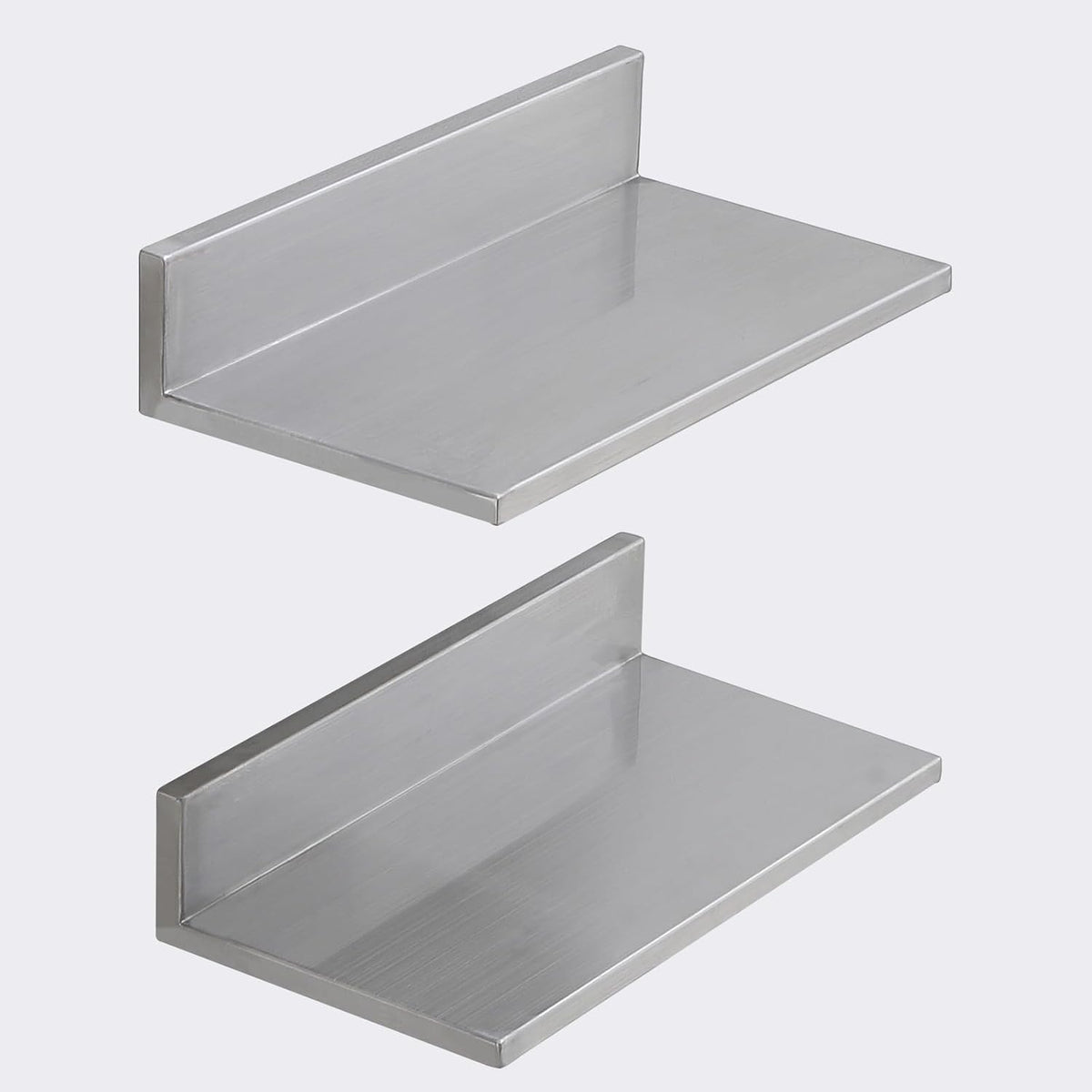 8.6" x 24" -2Pack Stainless Steel Shelf, Wall Mounted Floating Shelving with Backsplash, 44 lbs Load Capacity Commercial Shelves, Heavy Duty Storage Rack for Restaurant, Kitchen, Bar, Home
