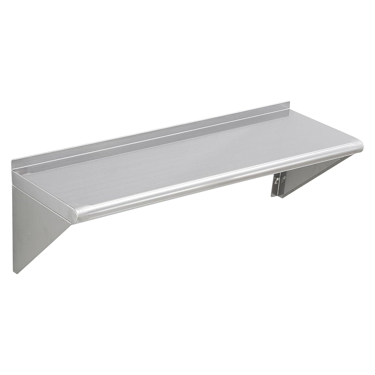 8.6" x 24" -2Pack Stainless Steel Shelf, Wall Mounted Floating Shelving with Backsplash, 44 lbs Load Capacity Commercial Shelves, Heavy Duty Storage Rack for Restaurant, Kitchen, Bar, Home