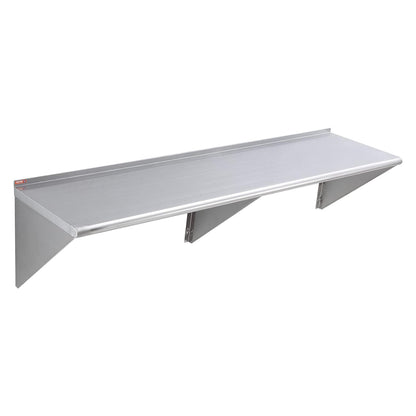 8.6" x 24" -2Pack Stainless Steel Shelf, Wall Mounted Floating Shelving with Backsplash, 44 lbs Load Capacity Commercial Shelves, Heavy Duty Storage Rack for Restaurant, Kitchen, Bar, Home
