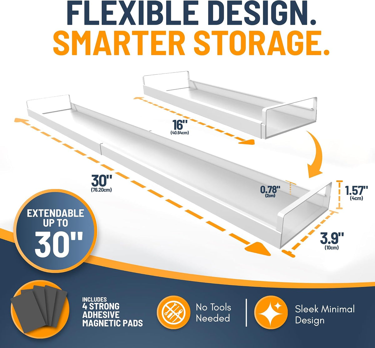 Extendable Steel Over the Stove Shelf for Back of Stove (16 to 30 Inches) Magnetic Stove Top Shelf for Kitchen Stove, Over Stove Shelf for Back of Stove - Over the Stove Spice Rack Shelf