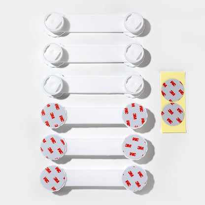 Baby Safety Cabinet & Drawer Locks, 6-Pack, Easy Removal, No Residue
