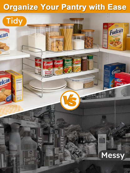 Foil and Plastic Wrap Organizer, Expandable Kitchen Pantry Storage, Height Adjustable Cabinet Rack for Kitchen Organization, Aluminum Foil -3 Tier 9.8" to 15.6"L