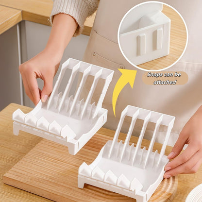Dish racks for kitchen counter with water tray, Plate organizer for cabinet, Plate holders for dinner plates, Multi-purpose dish rack that can be joined, Kitchen plate organizer can hold 8 plates