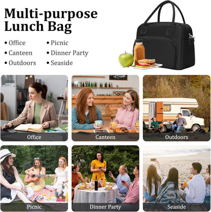 Insulated Lunch Bag for Women Men Large Reusable Lunch Box Adult Leakproof Portable Cooler Tote Bags for Work Picnic