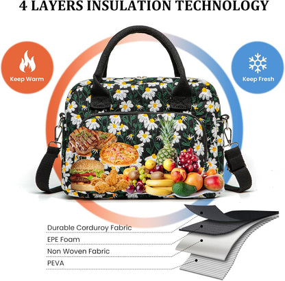 Insulated Lunch Bag for Women Men Large Reusable Lunch Box Adult Leakproof Portable Cooler Tote Bags for Work Picnic