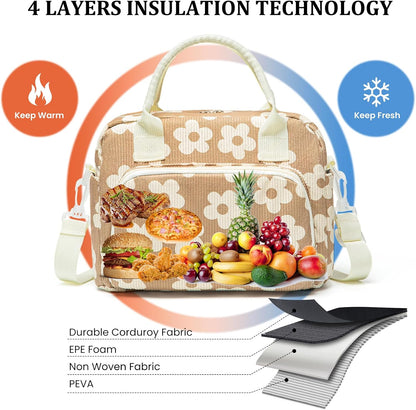 Insulated Lunch Bag for Women Men Large Reusable Lunch Box Adult Leakproof Portable Cooler Tote Bags for Work Picnic