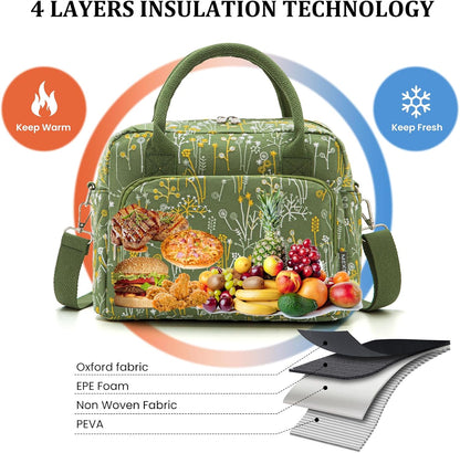 Insulated Lunch Bag for Women Men Large Reusable Lunch Box Adult Leakproof Portable Cooler Tote Bags for Work Picnic