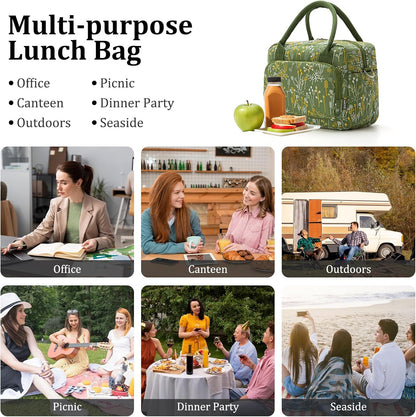 Insulated Lunch Bag for Women Men Large Reusable Lunch Box Adult Leakproof Portable Cooler Tote Bags for Work Picnic