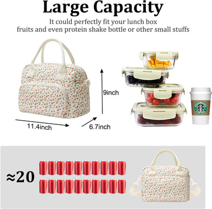 Insulated Lunch Bag for Women Men Large Reusable Lunch Box Adult Leakproof Portable Cooler Tote Bags for Work Picnic