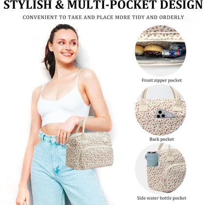 Insulated Lunch Bag for Women Men Large Reusable Lunch Box Adult Leakproof Portable Cooler Tote Bags for Work Picnic