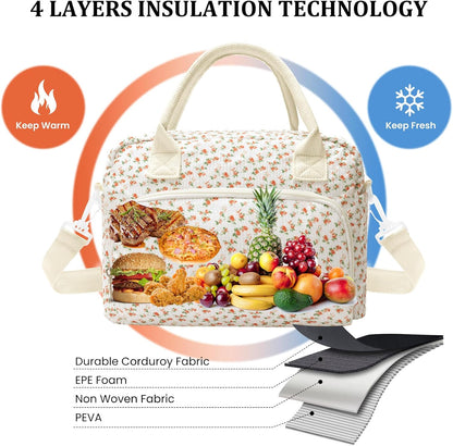Insulated Lunch Bag for Women Men Large Reusable Lunch Box Adult Leakproof Portable Cooler Tote Bags for Work Picnic
