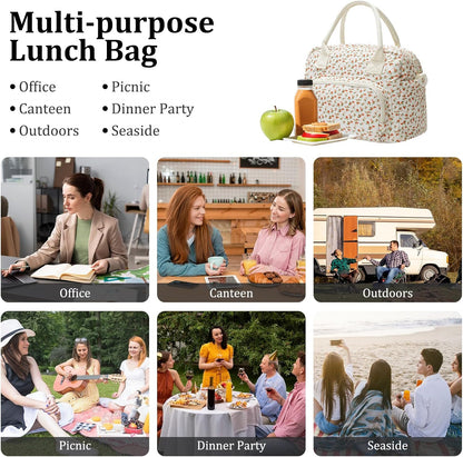 Insulated Lunch Bag for Women Men Large Reusable Lunch Box Adult Leakproof Portable Cooler Tote Bags for Work Picnic