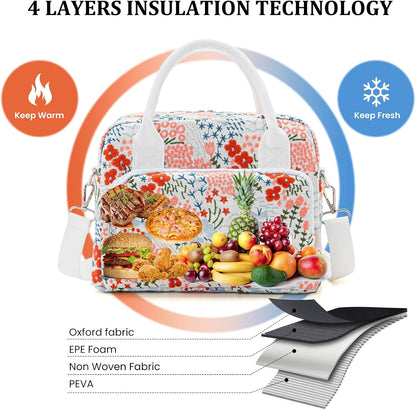 Insulated Lunch Bag for Women Men Large Reusable Lunch Box Adult Leakproof Portable Cooler Tote Bags for Work Picnic
