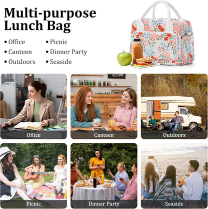 Insulated Lunch Bag for Women Men Large Reusable Lunch Box Adult Leakproof Portable Cooler Tote Bags for Work Picnic
