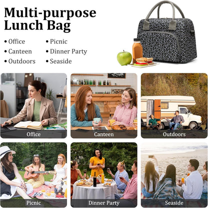 Insulated Lunch Bag for Women Men Large Reusable Lunch Box Adult Leakproof Portable Cooler Tote Bags for Work Picnic