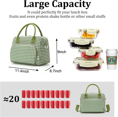 Insulated Lunch Bag for Women Men Large Reusable Lunch Box Adult Leakproof Portable Cooler Tote Bags for Work Picnic