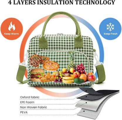 Insulated Lunch Bag for Women Men Large Reusable Lunch Box Adult Leakproof Portable Cooler Tote Bags for Work Picnic