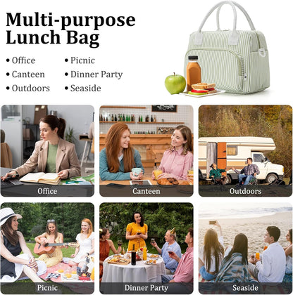 Insulated Lunch Bag for Women Men Large Reusable Lunch Box Adult Leakproof Portable Cooler Tote Bags for Work Picnic