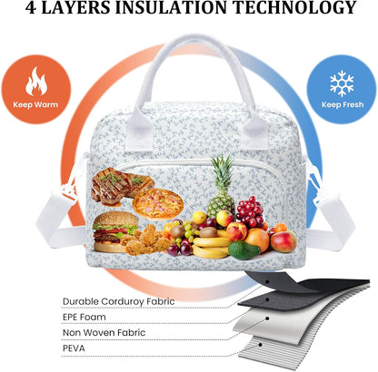 Insulated Lunch Bag for Women Men Large Reusable Lunch Box Adult Leakproof Portable Cooler Tote Bags for Work Picnic