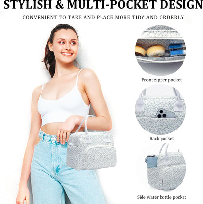 Insulated Lunch Bag for Women Men Large Reusable Lunch Box Adult Leakproof Portable Cooler Tote Bags for Work Picnic
