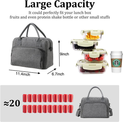 Insulated Lunch Bag for Women Men Large Reusable Lunch Box Adult Leakproof Portable Cooler Tote Bags for Work Picnic