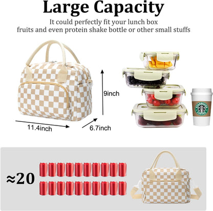 Insulated Lunch Bag for Women Men Large Reusable Lunch Box Adult Leakproof Portable Cooler Tote Bags for Work Picnic
